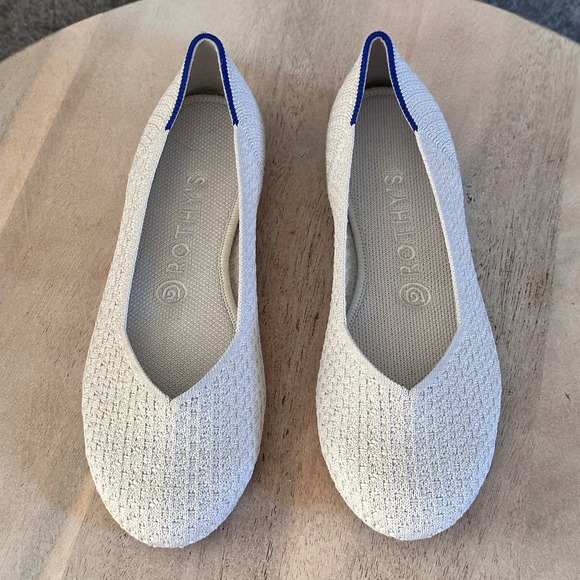 Rothy's The Flat Women's Size 8 US Salt Honeycomb Round Toe Slip On Shoes - Picture 2 of 14